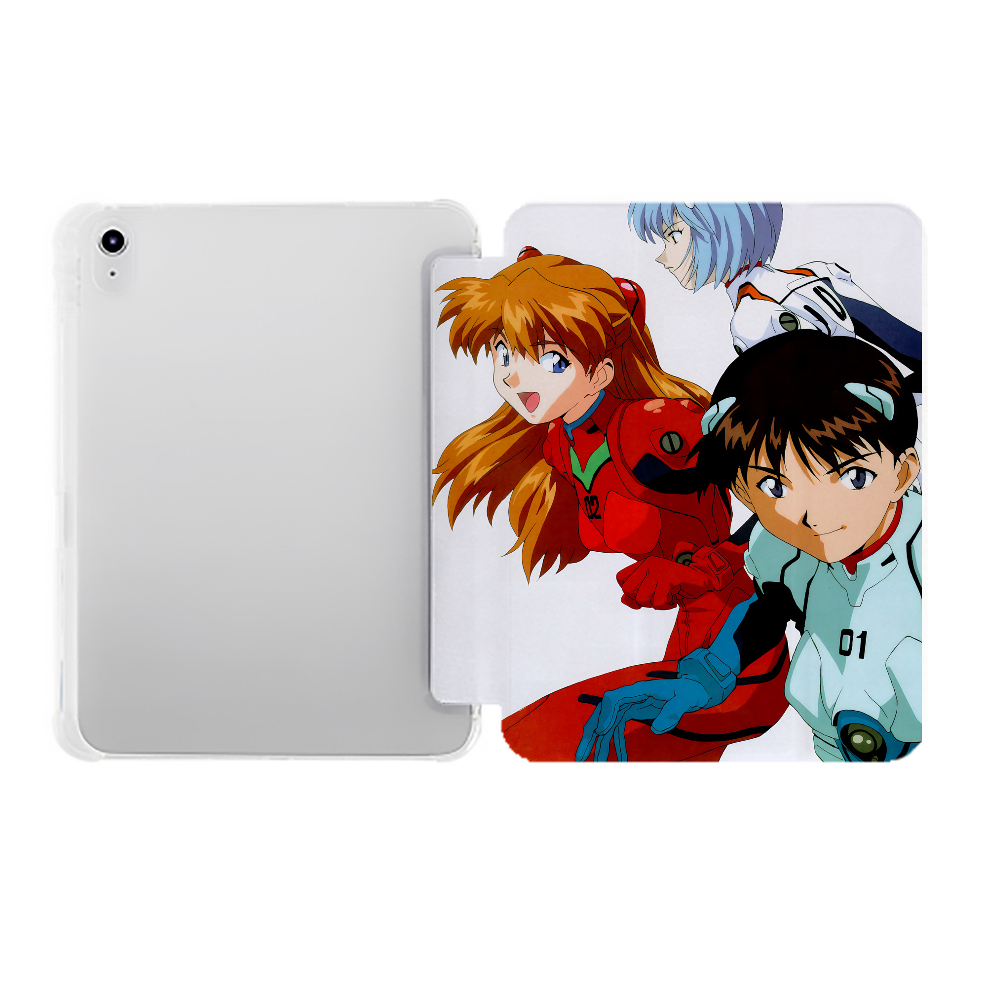 （画像用） EVA 新世紀エヴァンゲリオン IPad ケース ペン収納付き 三つ折りスタンド PUレザー×シリコン 対応機種9.5/10.5/10.9インチ